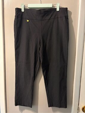 Women’s Black Pinstripe Capris